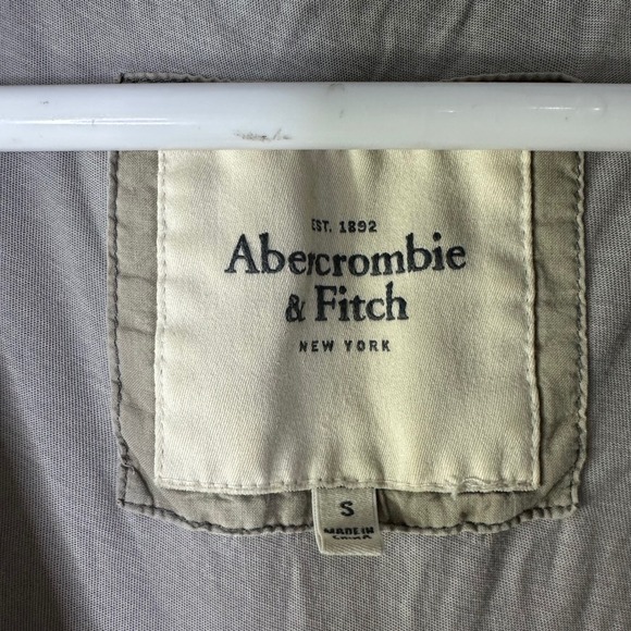 Y2K Abercrombie Fitch Shirt Women Small Gray Short Sleeve Deep V Neck Hood FLAW - Picture 4 of 8